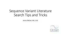 Sequence Variant Literature Search Tips and Tricks