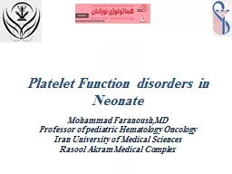 Platelet Function disorders in Neonate