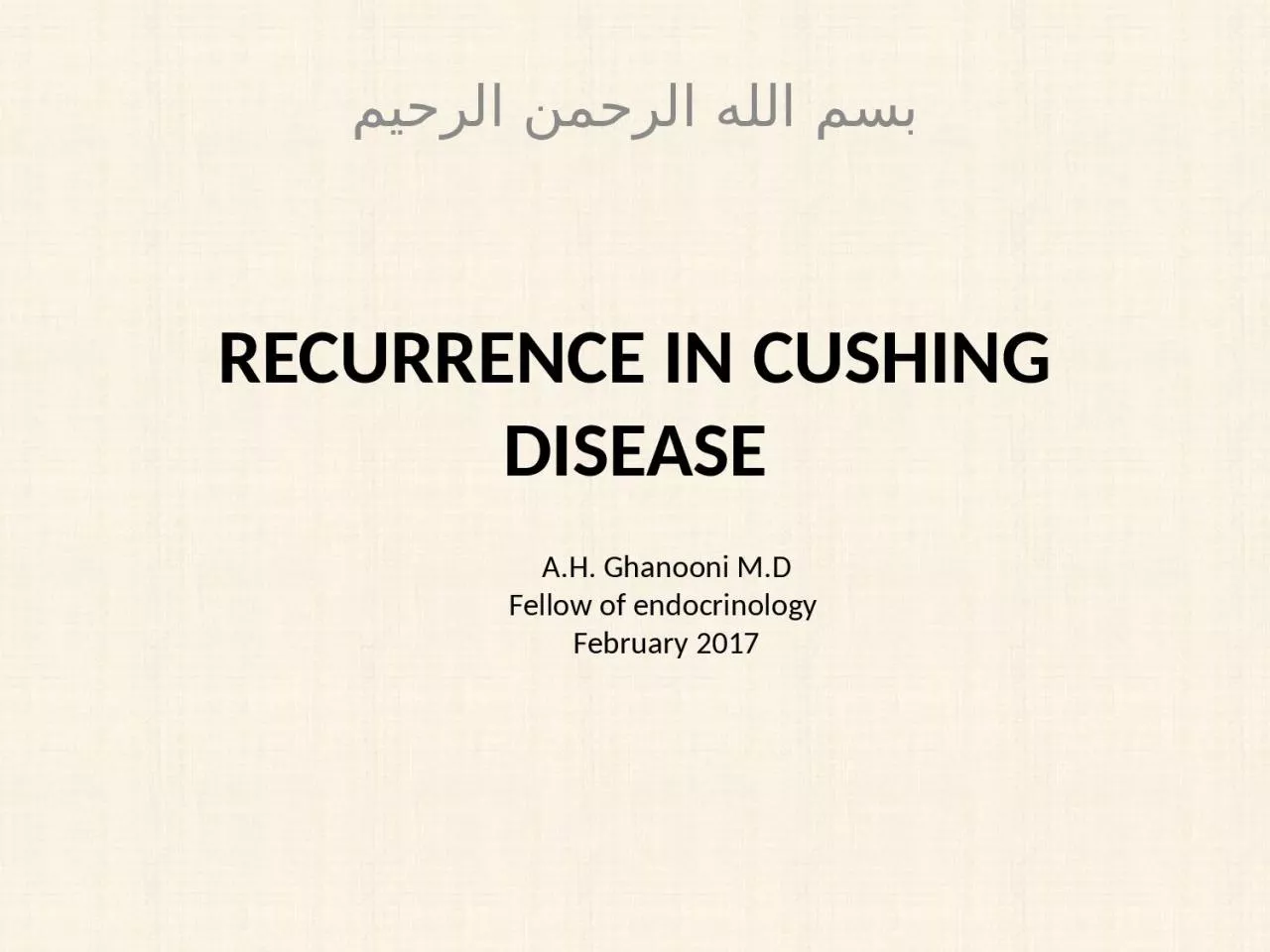 PPT-RECURRENCE IN CUSHING DISEASE