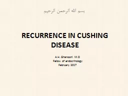 RECURRENCE IN CUSHING DISEASE