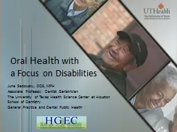 Oral  Health  with  a Focus on Disabilities