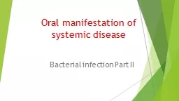 Oral manifestation of systemic disease