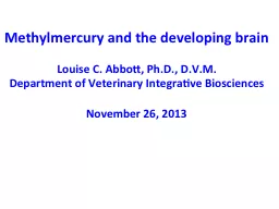 Methylmercury  and the developing brain