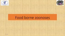 Food borne zoonoses 5/9/2020