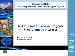 NIAID Small Business Program