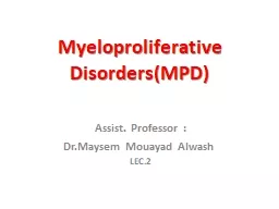 Myeloproliferative  Disorders(MPD)
