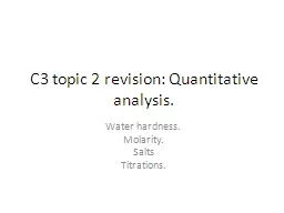 C3 topic 2  revision: Quantitative analysis.