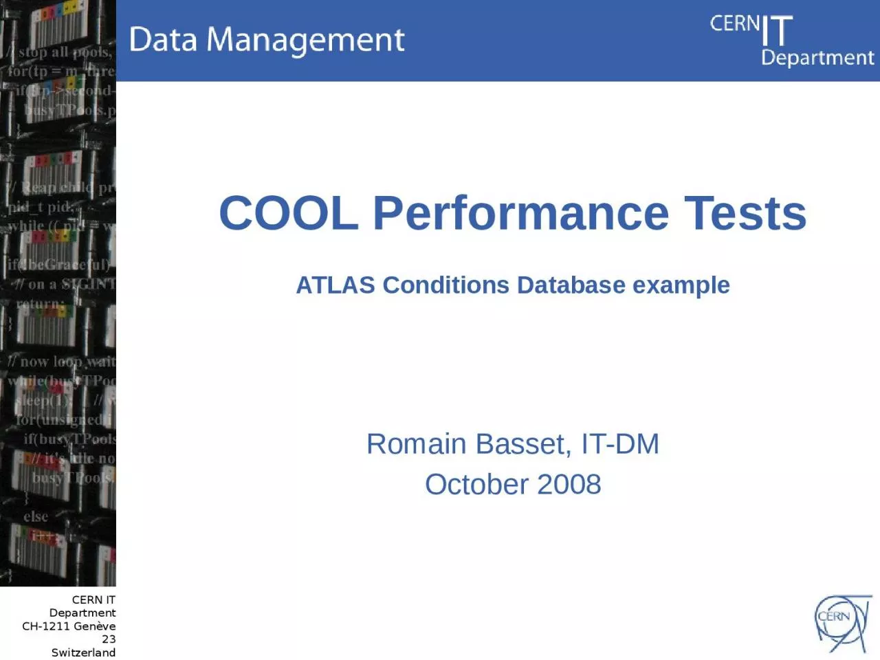COOL Performance Tests