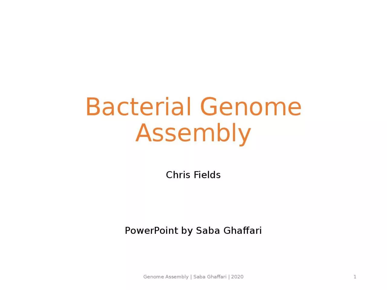Bacterial Genome Assembly