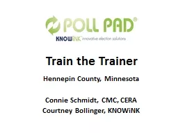 Pollbook  Training City of Minnetrista,