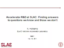 Accelerator R&D at SLAC: Finding answers to questions we know and those we don’t