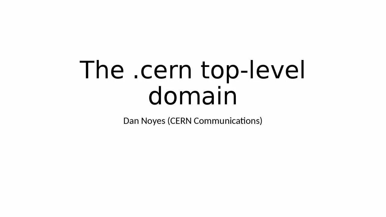 The . cern  top-level domain