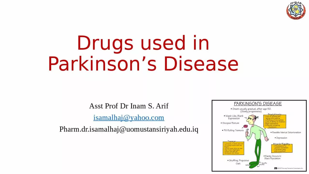 PPT-Drugs used in Parkinson’s Disease