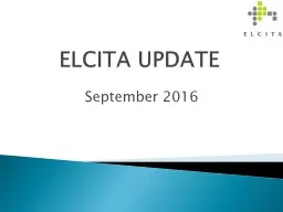 ELCITA UPDATE  September 2016