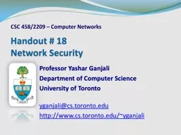 Handout # 18 Network Security