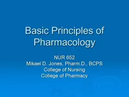 Basic Principles of Pharmacology