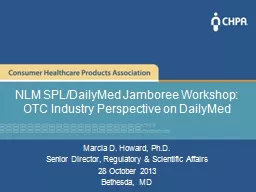 NLM  SPL/DailyMed Jamboree Workshop: