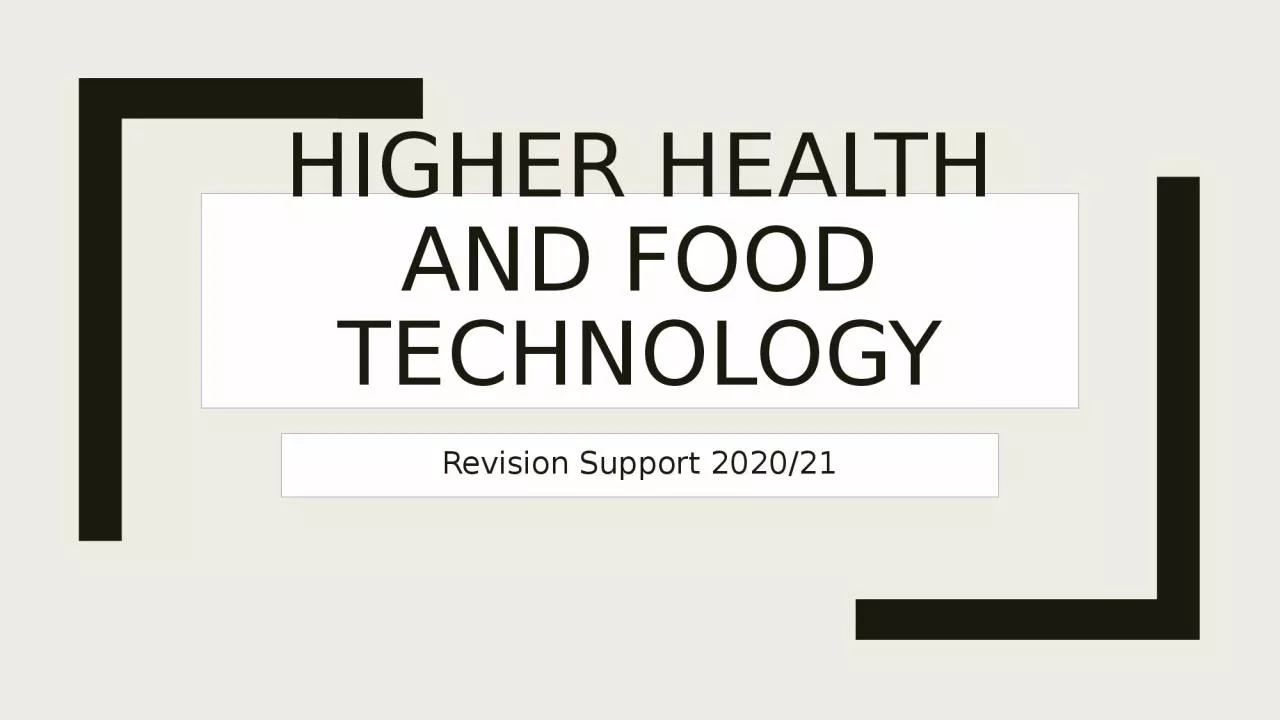 Higher health and food technology