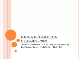 IOBOA PROMOTION CLASSES - 2021