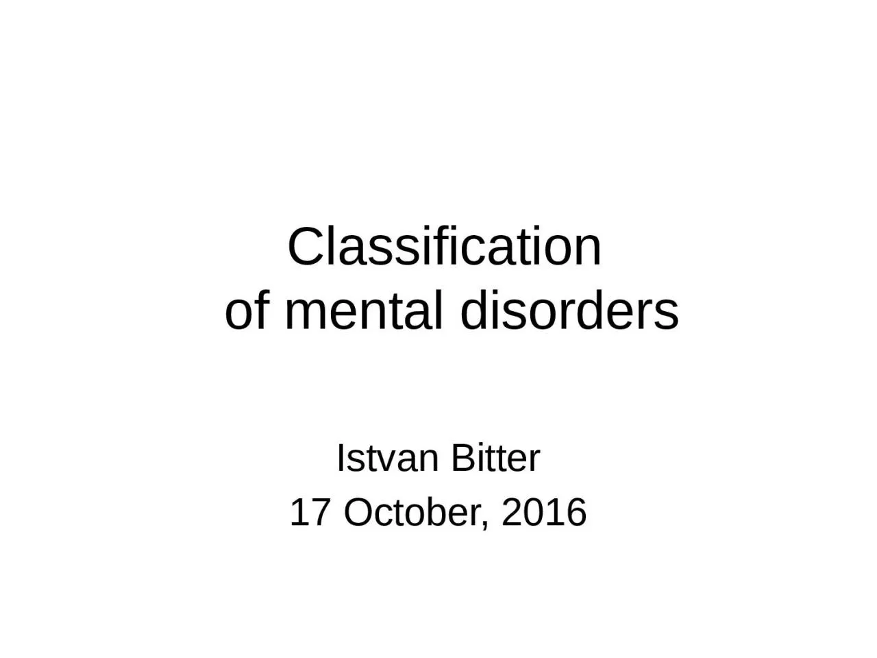 Classification   of  mental