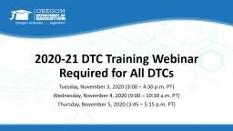 2020-21  DTC Training  Webinar