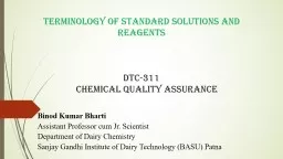 TERMINOLOGY OF STANDARD SOLUTIONS AND REAGENTS