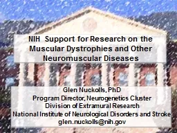 The Current Landscape of Muscular Dystrophy Research, an NIH Perspective