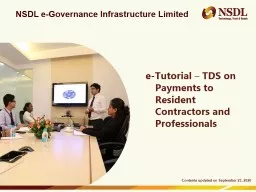 e -Tutorial   –  TDS on Payments to Resident Contractors and Professionals