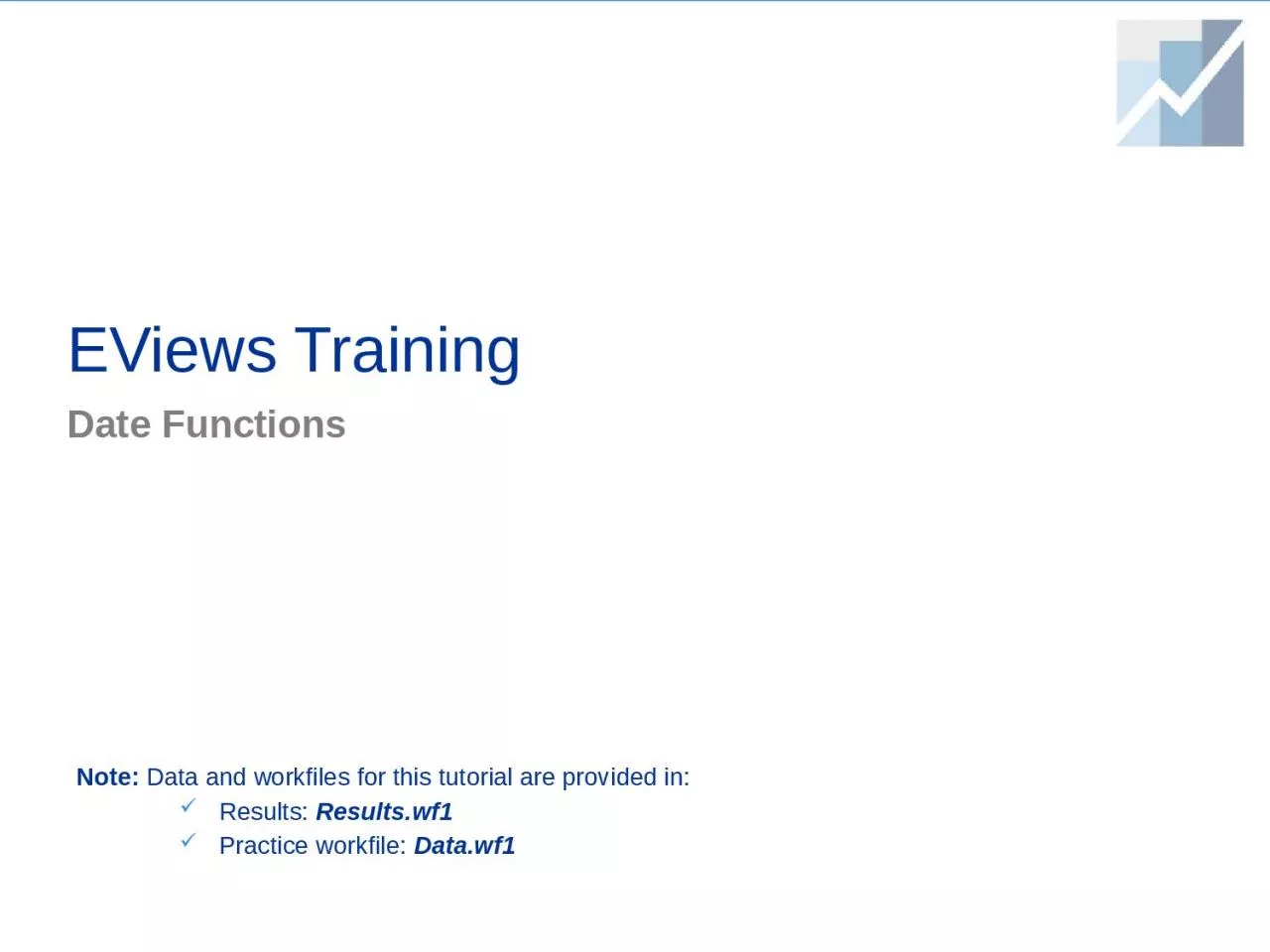 EViews Training Date Functions