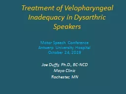 Treatment of  Velopharyngeal Inadequacy