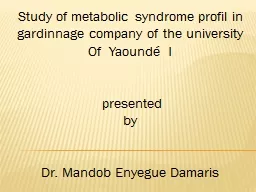 Study  of  metabolic  syndrome profil in