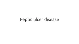 Peptic Ulcer Disease Dyspepsia