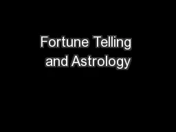 Fortune Telling and Astrology