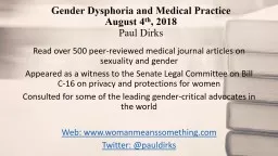 Gender Dysphoria and Medical Practice