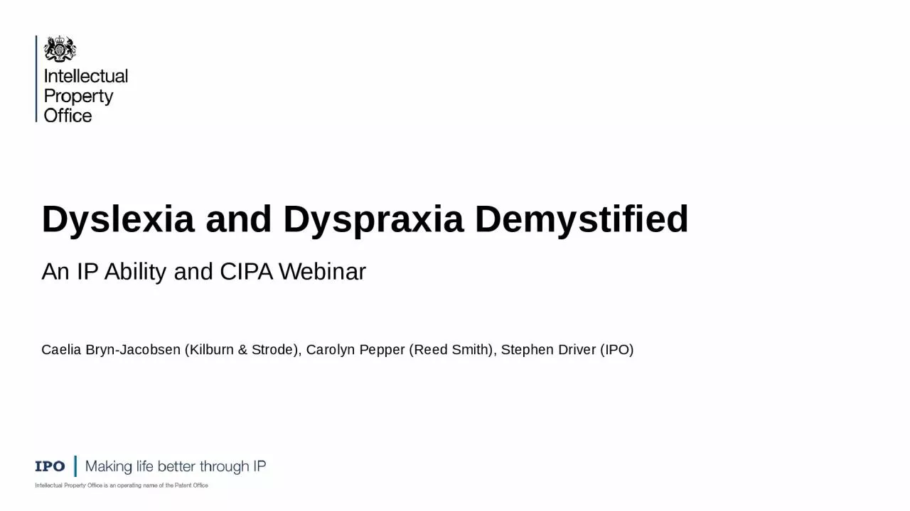 PPT-Dyslexia and Dyspraxia Demystified