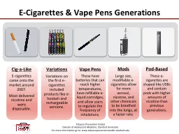 E-Cigarettes & Vape Pens Generations