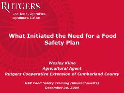 What Initiated the Need for a Food Safety Plan