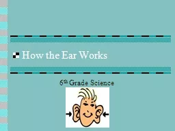 How the Ear Works 6 th  Grade Science