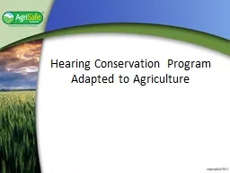 PPT-Hearing Conservation Program Adapted to Agriculture