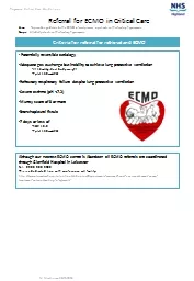 Referral for ECMO in Critical Care