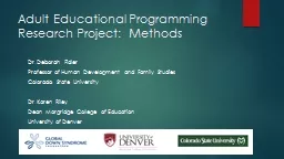 Adult Educational Programming Research Project:  Methods