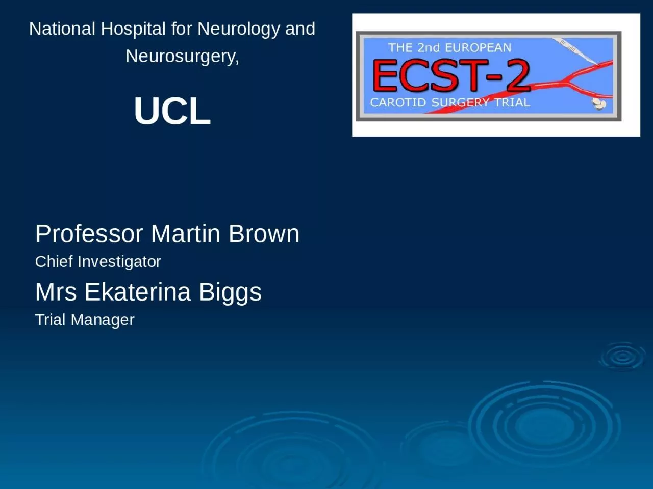 PPT-Professor Martin Brown Chief Investigator