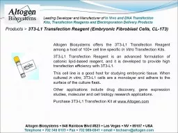 Products >   3T3-L1 Transfection