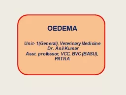 OEDEMA Unit- 1(General), Veterinary Medicine