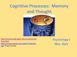 PPT-Cognitive Processes: Memory and Thought