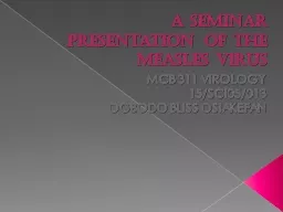 A seminar presentation of the measles virus