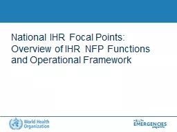 National IHR Focal Points: