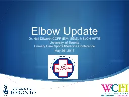 Elbow Update Dr. Neil Dilworth CCFP (EM, SEM),