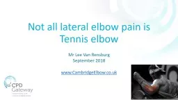 Not all lateral elbow pain is