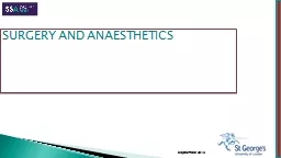 September 2015 SURGERY AND ANAESTHETICS